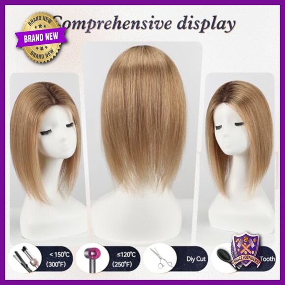 Human Hair Topper 6x5 Swiss Lace Base 60g for Thinning Hair No Bangs